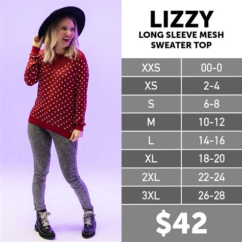 I am a 2224 in regular department store clothing, and typically purchase size 2 or 3 in Torrid styles and a 2X and 3X in LuLaRoe styles, both dependent on cut and fit. . Lularoe lizzy sizing